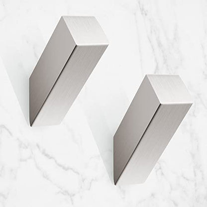 NINETREX Towel Hooks, Brushed Nickel Stainless Steel, Wall Mounted 2 Pack | SUS 304 Stainless Steel,Heavy Duty, Modern Style, Silver Robe Hook, for Bathroom Livingroom Hotel - color: Brushed Nickel, size: 2 Pack