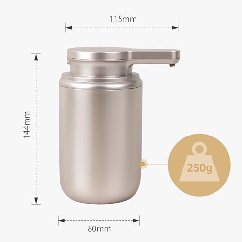 LAOPAO Automatic Soap Dispenser, Rechargeable Touchless Foaming Hand Soap Dispenser for Bathroom, Soap Pump for Kitchen, Water-Resistant, Xmas Gift 10oz, Light Silver, Plastic - color: Foam