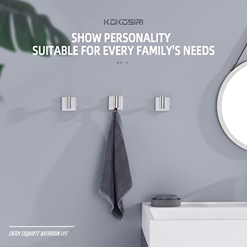 KOKOSIRI Robe Hook Bathroom Towel Coat Hooks for Bath Kitchen Wall 3 Pack Chrome Stainless Steel B1013CH-P3 - color: Polished Chrome, size: 3 Pack