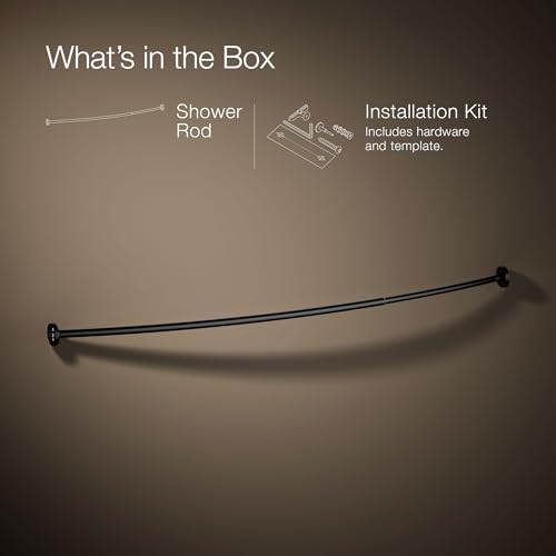 Kohler K-9351-BL Expanse Curved Shower Rod, Contemporary Design, Matte Black - color: Matte Black