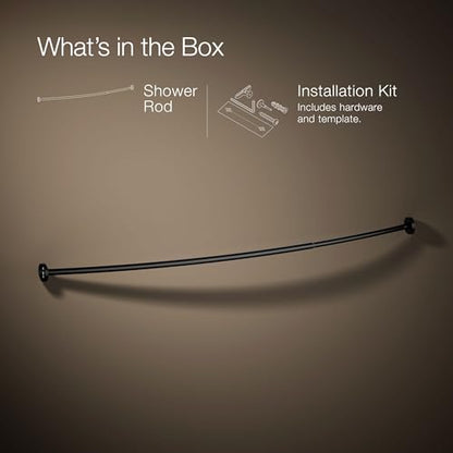 Kohler K-9351-BL Expanse Curved Shower Rod, Contemporary Design, Matte Black - color: Matte Black