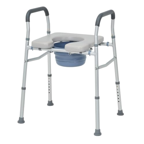 Garvee Toilet Safety Rails - Adjustable Height & Width, | 350lb Capacity, Foldable Bathroom Grab Bars for Seniors, Elderly, Disabled, Pregnant Women, Post-Surgery Recovery