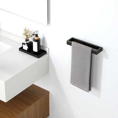 Sayayo Oil Rubbed Bronze Towel Bar for Bathroom, 10 Inch Hand Towel Holder Wall Mount Square Towel Ring SUS304 Stainless Steel Towel Rack - color: Oil Rubbed Bronze, size: 10 INCH