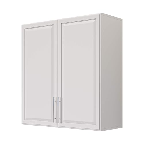 Laundry Room Cabinet 30’’x12’’x32’’, Kitchen Cabinet Wall Cabinets with Adjustable Shelves, Wall Cabinet Storage, Utility Cabinets for Laundry Room, White Wall Cabinet with Shaker Door, White - size: 30'' W
