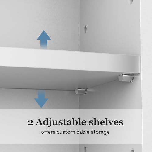 Bathroom Cabinet Wall Mounted Over Toilet Storage Cabinet 20x28 inch White Medicine Cabinets for Wall Mount Space Saver Bathroom Storage Cabinet with 2 Adjustable Shelves & 2 Doors