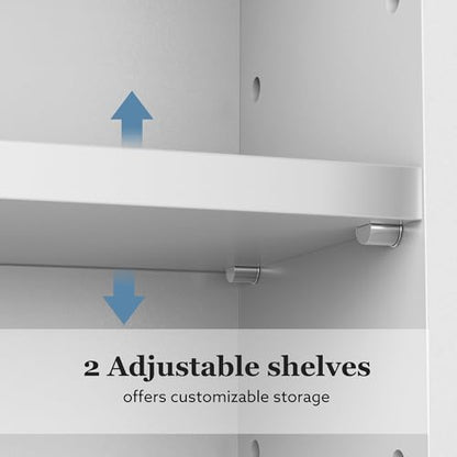 Bathroom Cabinet Wall Mounted Over Toilet Storage Cabinet 20x28 inch White Medicine Cabinets for Wall Mount Space Saver Bathroom Storage Cabinet with 2 Adjustable Shelves & 2 Doors