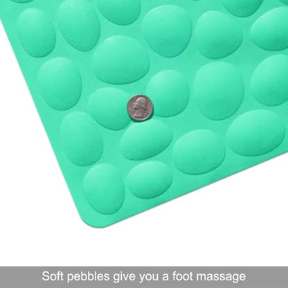 Non-Slip Bathtub Mat OTHWAY Soft Rubber Bathroom Bathmat with Strong Suction Cups (Fruit Green, 16x31.5 inch) - color: Fruit Green, size: 31.5" x 16" (Rectangular)