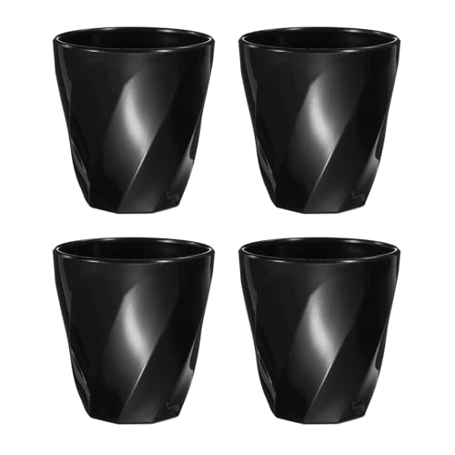 uxcell 4 Pcs Simple Toothbrush Cup, 13.5 OZ Reusable Bathroom Tumbler, 2.2 x 3.5 Unbreakable Plastic Cups for Storing Toothpaste Makeup Brush Holder Water Beverages Combs, Black - color: Black