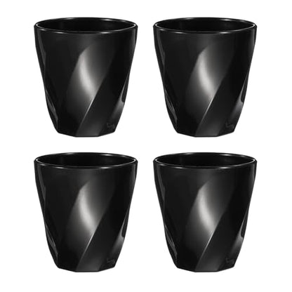 uxcell 4 Pcs Simple Toothbrush Cup, 13.5 OZ Reusable Bathroom Tumbler, 2.2 x 3.5 Unbreakable Plastic Cups for Storing Toothpaste Makeup Brush Holder Water Beverages Combs, Black - color: Black