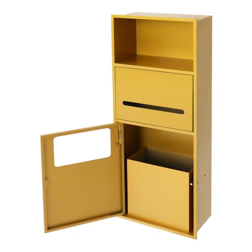 Recessed Stainless Steel Toilet Paper Holder, In-Wall Waterproof Bathroom Organizer with Trash Bin, Toilet Paper Toiletries Storage Rack 10.5 x 27 x 5.3 inches (Gold) - color: Gold