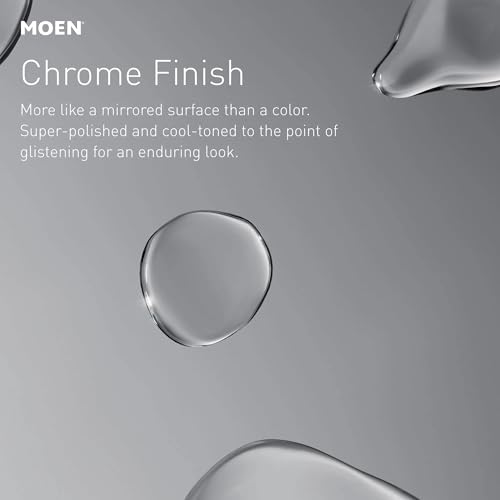 Moen Ronan Chrome Two-Handle 4 in. Centerset Modern Double Bend Bathroom Faucet with Push-Down Drain, 84025 - color: Chrome, style: 2-Handle Centerset