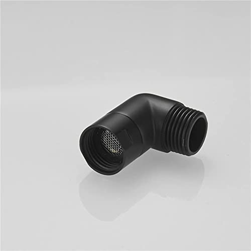 Black Shower Elbow Connector, Biveah Brass 90 Degree Shower Extension Arm Hose Elbow Adapter for Shower Head, KSB012B