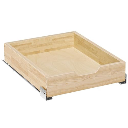 Pull Out Cabinet Organizer, 16.5 in W x 21 in D Solid Wood Slide Out Drawer, Soft Close Sliding Shelf, Bottom or Side Mount for Kitchen Pantry Bathroom, Fits 17.5 in Cabinet Opening - size: 16½” W × 4"H x 21” D