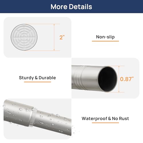 ENJOYBASICS 2 Pack Tension Curtain Rod, 32-66" Adjustable, Stable, Nickel | Secure Hold with Strong Spring & Non-Slip Ends, No-Drill, No Tools, Sag-Resistant, Waterproof, Fits Windows, Showers & Closet - color: Nickel, size: 32-66"