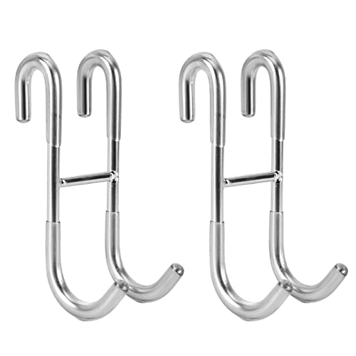Simtive Shower Door Hooks (2-Pack), Towel Hooks for Bathroom Frameless Glass Door, Shower Squeegee Hooks, Silver - color: Silver, size: 2 Pack