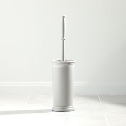 mDesign Toilet Bowl Brush and Holder - Covered Bathroom Toilet Brush - Standing Toilet Bowl Scrubber in Modern Holder - Space Saving, Deep Cleaning Brush for Toilet - Hyde Collection - Light Gray - color: Light Gray