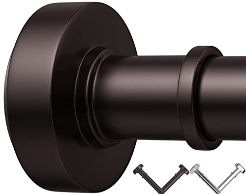 Oil Rubbed Bronze Tension Shower Curtain Rod – Adjustable 18-79 Inches, Fits 20-78 Inch Spaces (Ideal for 72" Wide Bathrooms), No Drill Rust Resistant Spring Rod - color: Bronze, size: 18-79 inch without hooks