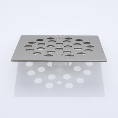 Square 4-1/4 Inch Screw-in Shower Drainer Cover Replacement Stainless Steel Floor Drain Grate with Screws Brushed Nickel - color: Brushed Nickel