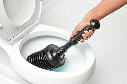 Master Plunger MP500-3TB Heavy Duty Bathroom Toilet Plunger Kit with Tall Bucket. Equipped with Air Release Valve, Black - color: Black - Tall Bucket