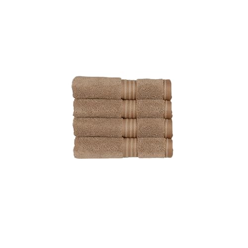 Christy Supreme Hygro 4 Piece Wash Cloth Set |100% Supima Cotton | Mocha Brown - color: Mocha, size: 4 Wash Cloths Set