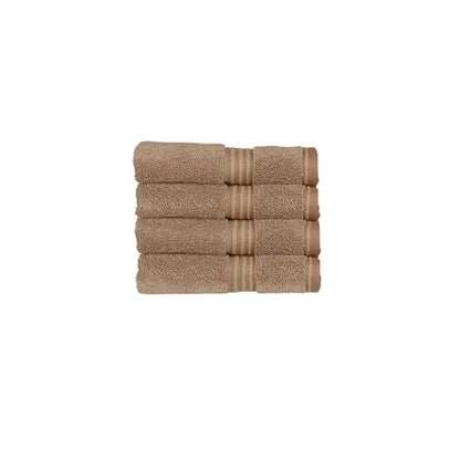 Christy Supreme Hygro 4 Piece Wash Cloth Set |100% Supima Cotton | Mocha Brown - color: Mocha, size: 4 Wash Cloths Set