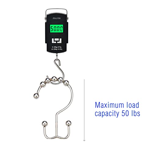 2LB Depot Double Shower Curtain Hooks Rings Polished Nickel Decor Finish Premium Rust-Resistant Stainless Steel Metal Hooks Roller Balls Glide on Shower Rods 12-Piece Set - color: Polished Nickel