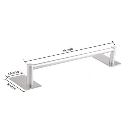 Bathroom Towel Bar Towel Holder,ULIFESTAR Strong 3M Self Adhesive Hand Towel Holder,Wall Mounted Stainless Steel Towel Rack for Bathroom,Kitchen Dish Cloths Hanger,Brushed Nickel (16'') - size: 16''