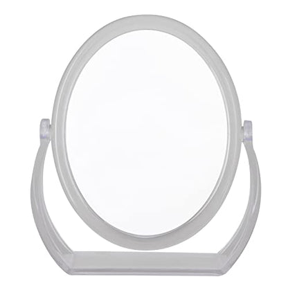 Bath Bliss Double-Sided Free-Standing Swivel Vanity Mirror | Regular & 10X’s Magnification | Make-up & Shaving Use | Freestanding | Tabletop | Rubberized | Clear - color: Clear