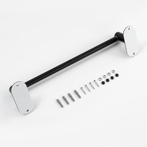 HITSLAM Self Adhesive and Screw Mounted Towel Bar, Adjustable 13.4-24 Inch Wall Mount Towel Holder, SUS304 Stainless Steel Bathroom Towel Rack, Matte Black - color: Matte Black