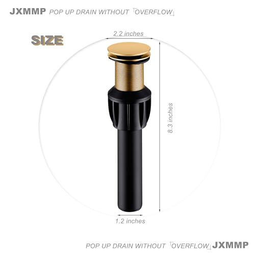 Brushed Brass Vessel Sink Faucet with Pop Up Drain and Supply Lines, Stainless Steel Brass Tall Bathroom Faucet Single Hole, JXMMP Gold Bathroom Faucet for Bowl Sink 1 Hole, JXM1001BTG - color: Brushed Brass, size: Tall Faucet