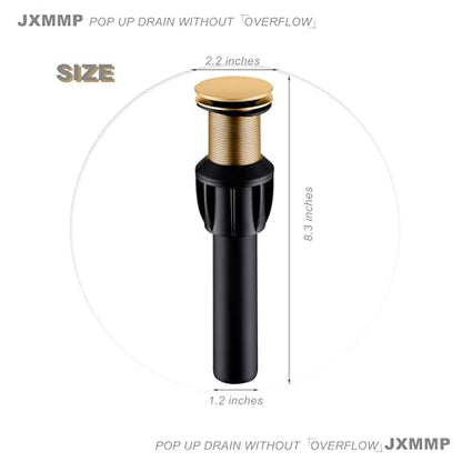 Brushed Brass Vessel Sink Faucet with Pop Up Drain and Supply Lines, Stainless Steel Brass Tall Bathroom Faucet Single Hole, JXMMP Gold Bathroom Faucet for Bowl Sink 1 Hole, JXM1001BTG - color: Brushed Brass, size: Tall Faucet