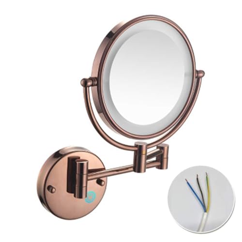 Wall Mounted Lighted Makeup Mirror, Hardwired Double-Sided Magnifying Vanity Mirror Extended Arm 360° Swivel LED Shaving Mirror,3X,B - color: B, size: 3X