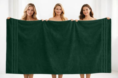 DAN River 2 Pack Bath Sheets Extra Large 35x70, Large Bath Towels for Adults, XL Oversized Heavy Duty Towel Set, 600 GSM 100% Ring Spun Cotton, Soft Quick Dry, Huntergreen - color: Huntergreen, size: Bath Sheet 35x70" (PK 2)