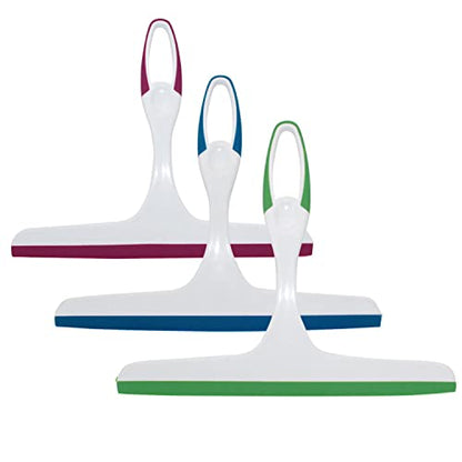 Hand Held Rubber Glass Shower Squeegee with Hanging Hole for Glass Door, Car Windows - Multifunctional Tool [3-Pack] - color: Multia