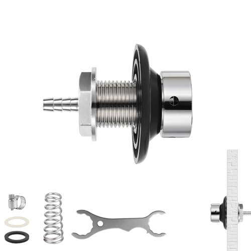 MRbrew 1-1/2" Beer Faucet Shank, Stainless Steel Beer Tap Shank 1/4'' Barb | Fits Refrigerator/Freezer Walls Cabinet Kegerator Beer Towers Jockey Box Panels Homebrew & Bar Draft Beer Dispenser - size: 1-1/2" Shank