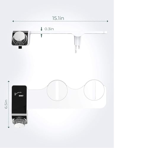 Self-Cleaning Retractable Non-Electric Dual Hidden Nozzle Bidet Attachment for Toilet Seat,Jet Spray for Toilet Bathroom Bidet Toilet Sprayer, Adjustable Water Pressure