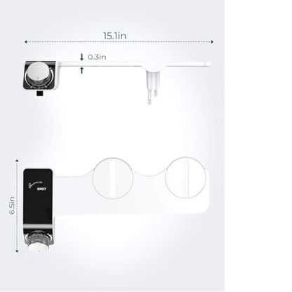 Self-Cleaning Retractable Non-Electric Dual Hidden Nozzle Bidet Attachment for Toilet Seat,Jet Spray for Toilet Bathroom Bidet Toilet Sprayer, Adjustable Water Pressure