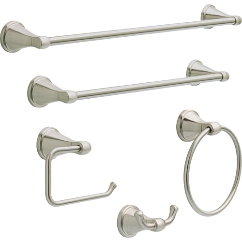 Delta Faucet Becker (1-Pack) Hand Towel Holder, SpotShield Brushed Nickel, Ring for Bathroom or Kitchen Sink, Wall Mounted BCK46-DN - color: Spotshield Brushed Nickel