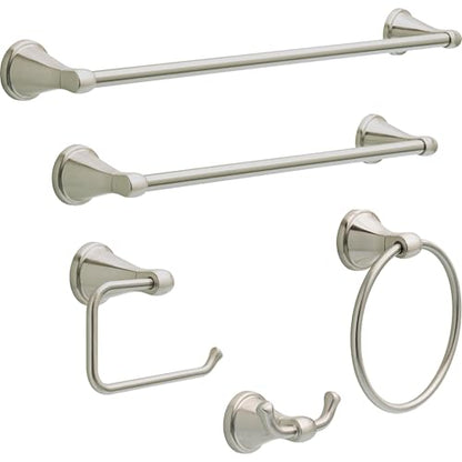 Delta Faucet Becker (1-Pack) Hand Towel Holder, SpotShield Brushed Nickel, Ring for Bathroom or Kitchen Sink, Wall Mounted BCK46-DN - color: Spotshield Brushed Nickel