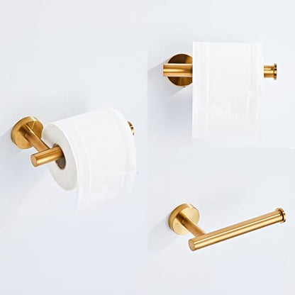 Brushed Gold Bathroom Hardware Set 10 Piece with Towel Racks for Bathroom, SUS304 Stainless Steel Bath Towel Bar Set, 24 Inch Wall Mounted Accessories Kit… - color: Brushed Gold-10pcs