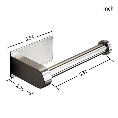 YIGII Self Adhesive Toilet Paper Holder - Bathroom Toilet Paper Holder Stand no Drilling Stainless Steel Brushed - color: Silver