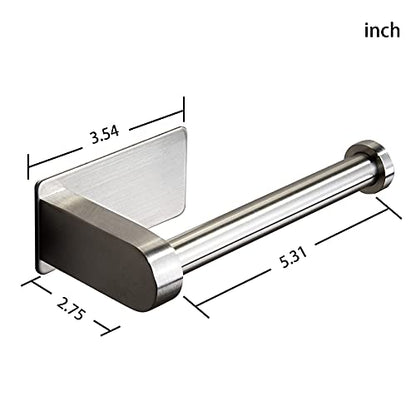YIGII Self Adhesive Toilet Paper Holder - Bathroom Toilet Paper Holder Stand no Drilling Stainless Steel Brushed - color: Silver
