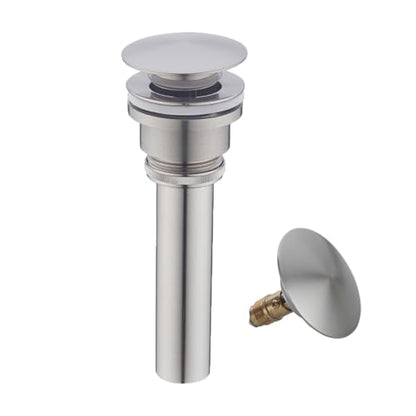 Bathroom Sink Drain With Overflow and Without Overflow Vessel Sink Lavatory Vanity Dual Use Pop Up Drain Stopper,All Metal Rustproof Brass and 304 Stainless Steel,Brushed Nickel - color: Brushed Nickel
