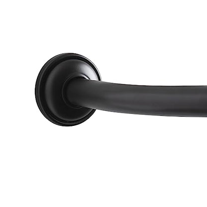 Bath Bliss Curved Shower Rod | Adjustable 42"-72" Inch | Bathroom Shower Curtain and Liner Rod | 33% More Space | Wall Mounted | Easy Installation | Matte Black - color: Matte Black