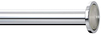 Ivilon Tension Curtain Rod - Spring Tension Rod for Windows or Shower, 16 to 24 Inch. Chrome - color: Chrome