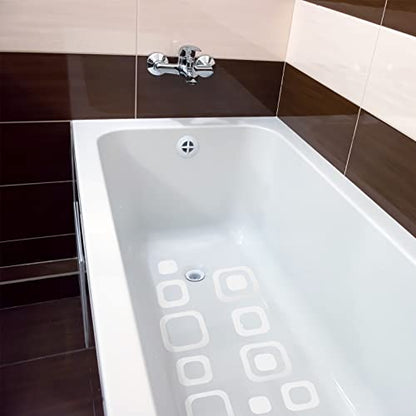 20 Pieces Adhesive Square Bath Treads Non-Slip Bathtub Stickers Non Slip Traction to Tubs Bathtub Stickers Adhesive Decals Appliques for Bath Tub Showers, Pools (White) - color: White