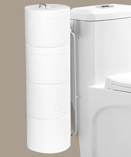 Over the Tank Toilet Paper Holder 1pcs | Bathroom Toilet Tissue Paper Roll Storage Wall Mount Brushed Nickel Metal Hanging Adhesive Toilet Paper Organizer Dispenser - color: C:hold 4 Rolls Tissue(1pcs)
