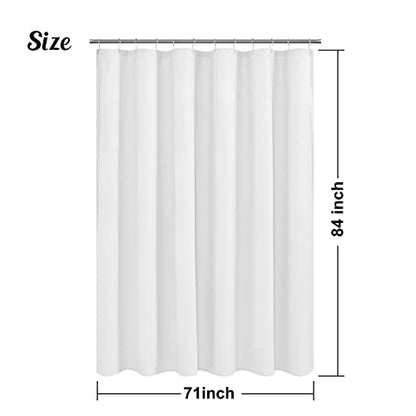Embossed Microfiber Shower Curtain Liner 71 x 84, White | Extra Long, Machine Washable, Bottom Magnets, Water Repellent, 71x84 inches Soft Fabric Shower Curtain for Bathroom - color: White, size: 71"W x 84"L (Pack of 1)
