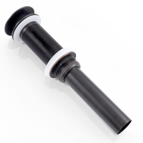 KES Oil Rubbed Bronze Bathroom Sink Drain with Extended Thread, All Metal | Pop Up Drain Stopper without Overflow for Thicker Vessel Sinks and Countertops, Brass and Stainless Steel, S2022D-ORB - color: Oil Rubbed Bronze, style: NO Overflow, Long Thread