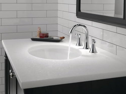 Delta Faucet Esato Widespread Bathroom Faucet Chrome, Bathroom Faucet 3 Hole, Bathroom Sink Faucet, Drain Assembly Included, Chrome 35897LF - color: Chrome